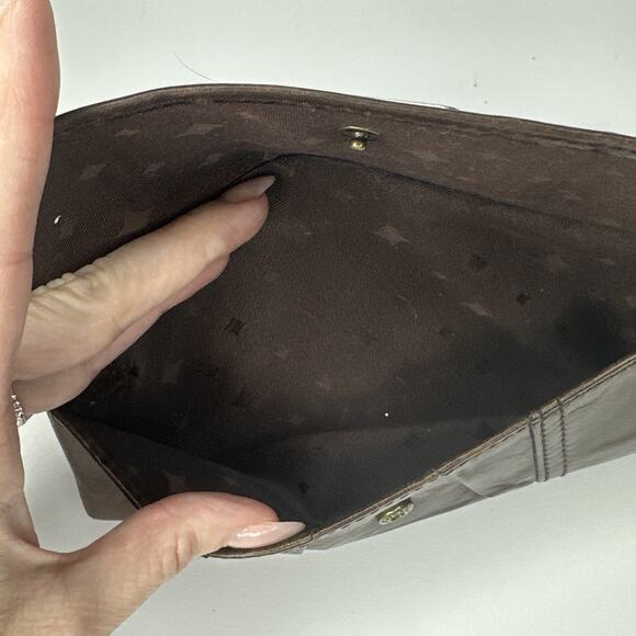 Fossil RARE Long Live Vintage 1954 Bifold Brown Lamb Hide Leather Top Zip Wallet - Picture 12 of 16